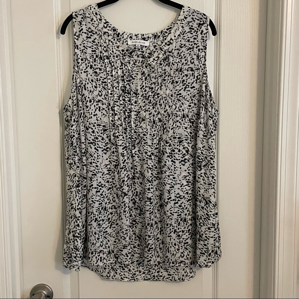 Animal print sleeveless blouse